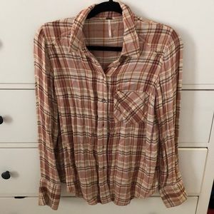 Free People XS pink flannel